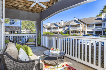 Balcony patio at Elan at Mallard Creek Apartment Homes, Charlotte, NC, 28269